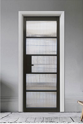 Kew Black 5-Lite Vertical Reeded Glass (40mm)