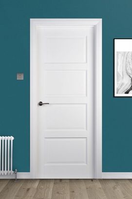Contemporary 4 Panel (40mm) White Primed Door 