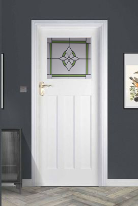 Edwardian 1 Lite (40mm) Unglazed White Primed Door