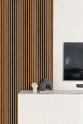 Acoustic Light Walnut Slatwall Panel