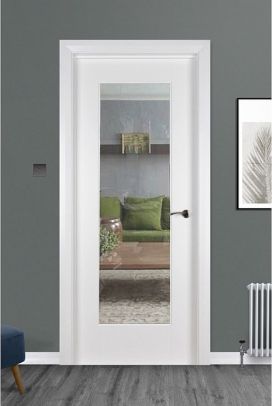 Shaker 1 Lite (40mm) White Primed Pre-Glazed 'Clear Glass'