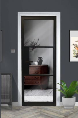 Tribeca Black 3-Lite Clear Glass (40mm)