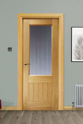 Panama White Oak 1 Lite Pre-Glazed (35mm) Diamond Cut Glass 