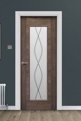 Tigris 1-Lite Unglazed Laminate Walnut (40mm)